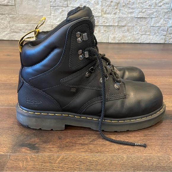 Dr. Martens Men's Earlstoke Black Steel Toe Work Boots Size 13 - Picture 1 of 16